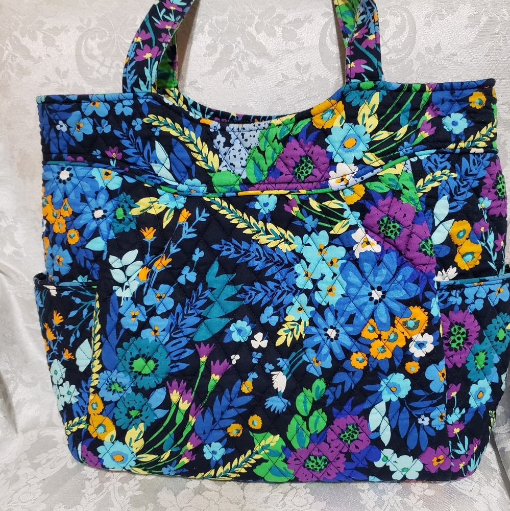 Vera Bradley Pleated Tote in Midnight Blues